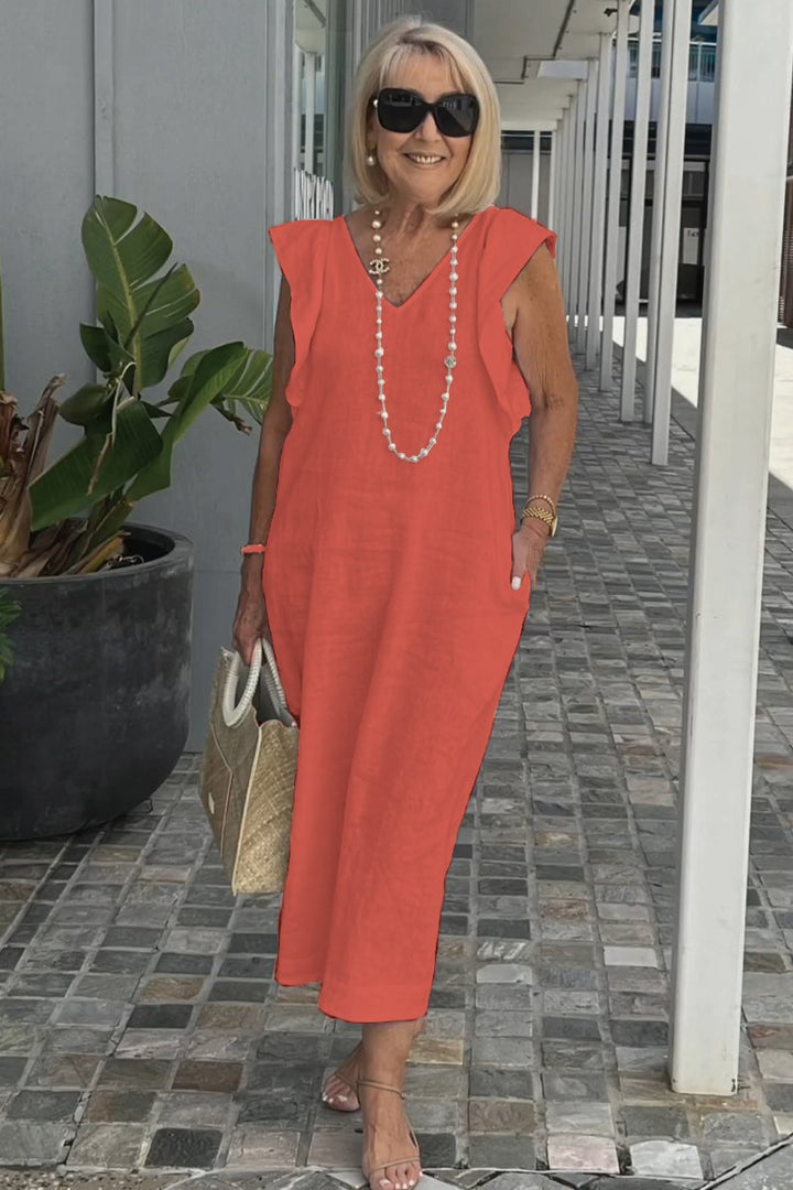 Hallie | Chic Sleeveless Linen Dress for Sun