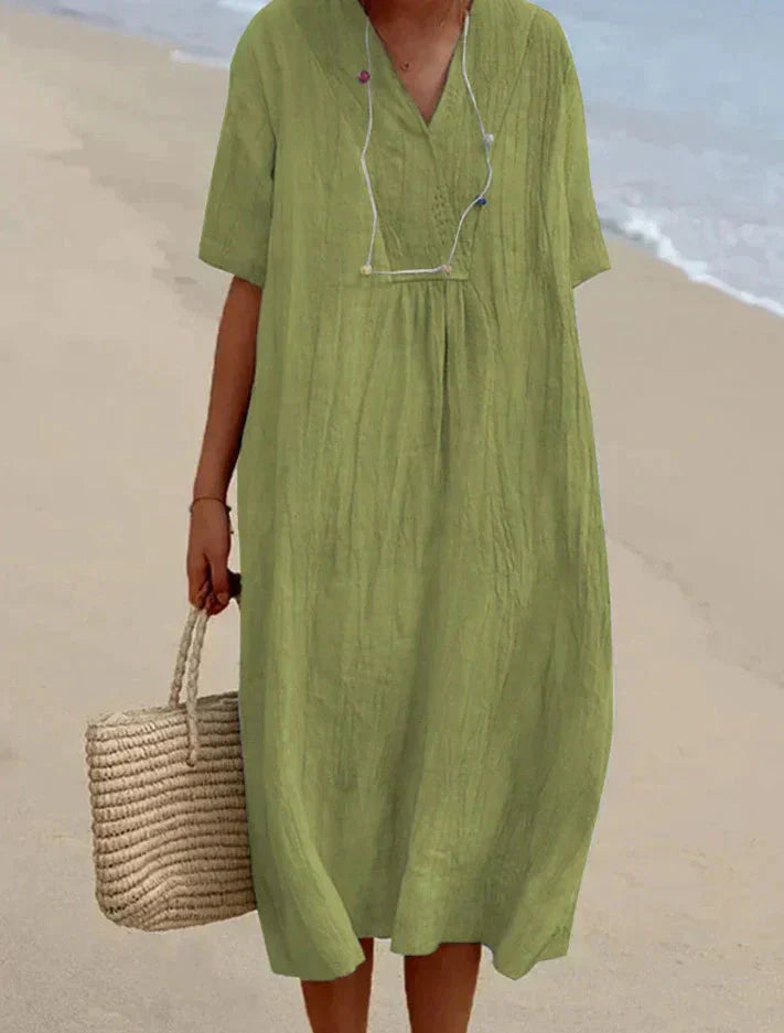 Elegant Summer Dress with V-Neck