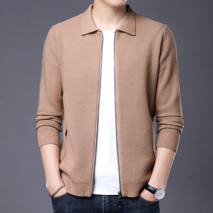 Michael | Men's Slim Wool Zip Cardigan