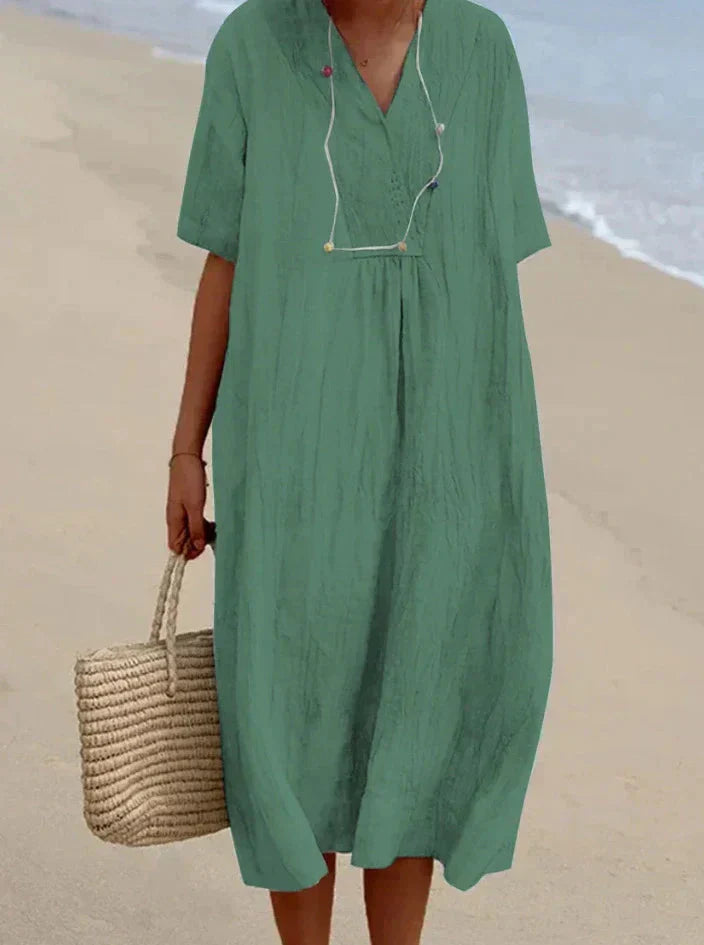 Elegant Summer Dress with V-Neck