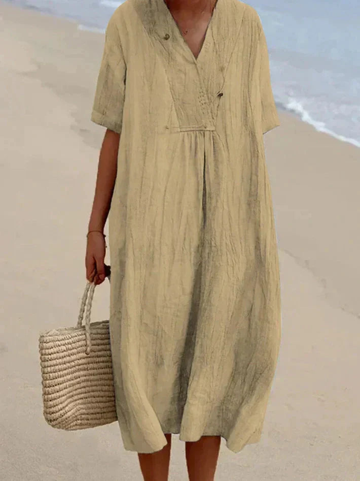 Elegant Summer Dress with V-Neck
