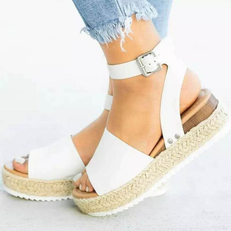 Jordan | Chic Jute Wedge Sandals for Women