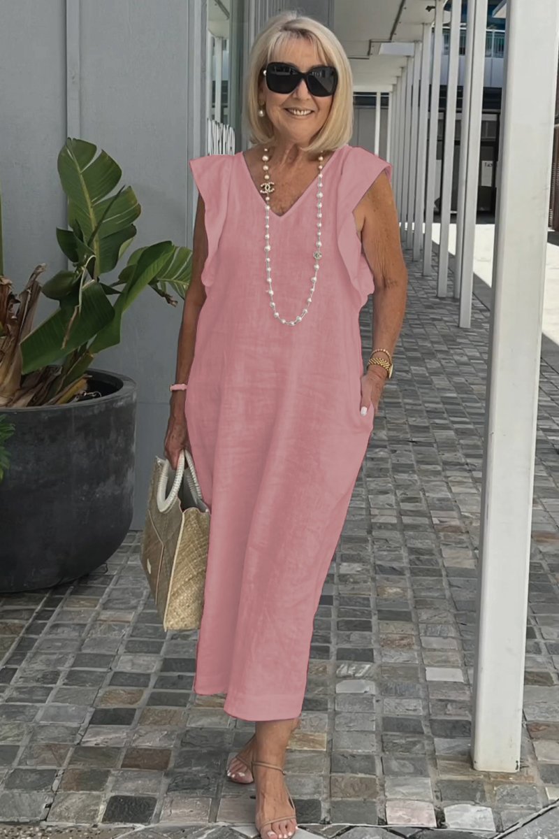 Hallie | Chic Sleeveless Linen Dress for Sun