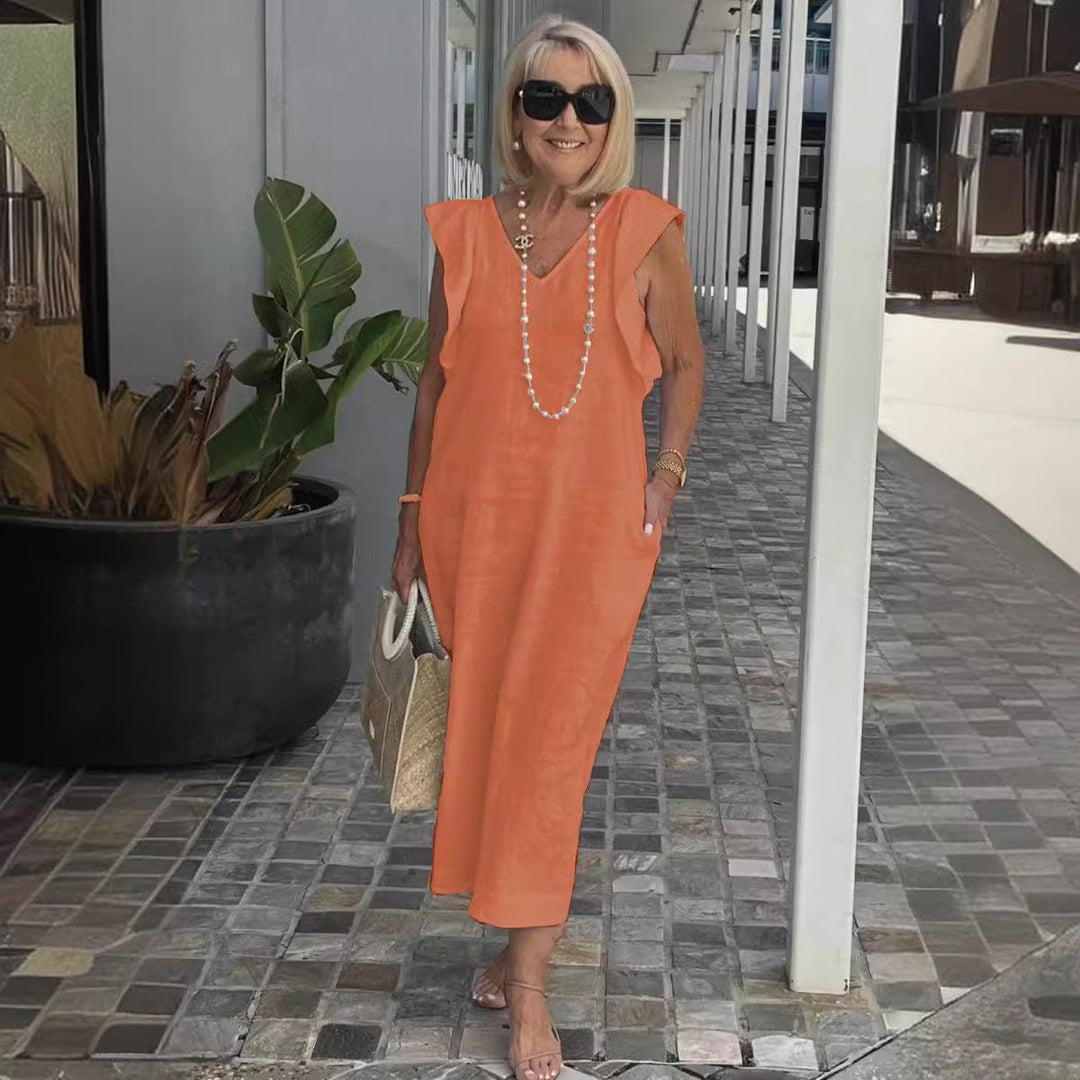 Hallie | Chic Sleeveless Linen Dress for Sun