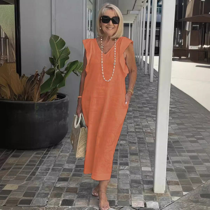 Hallie | Chic Sleeveless Linen Dress for Sun