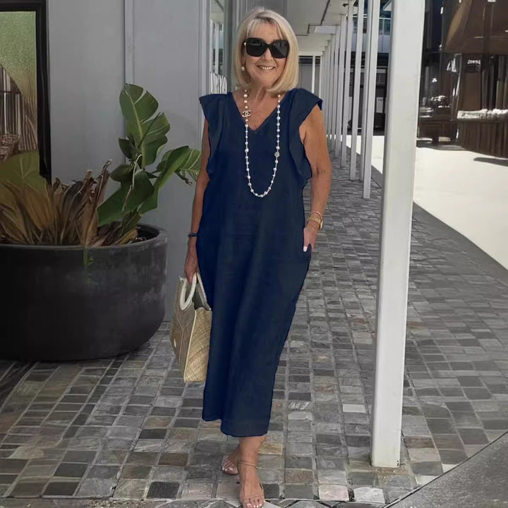 Hallie | Chic Sleeveless Linen Dress for Sun