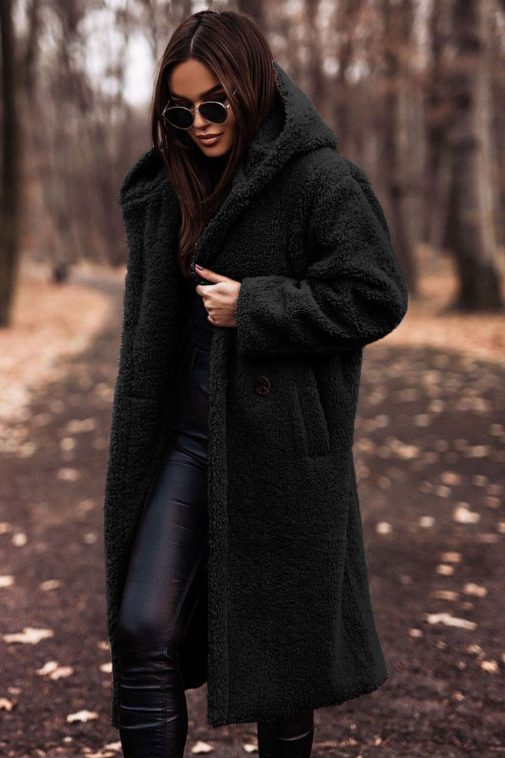 Lily | Long Teddy Coat with Hood