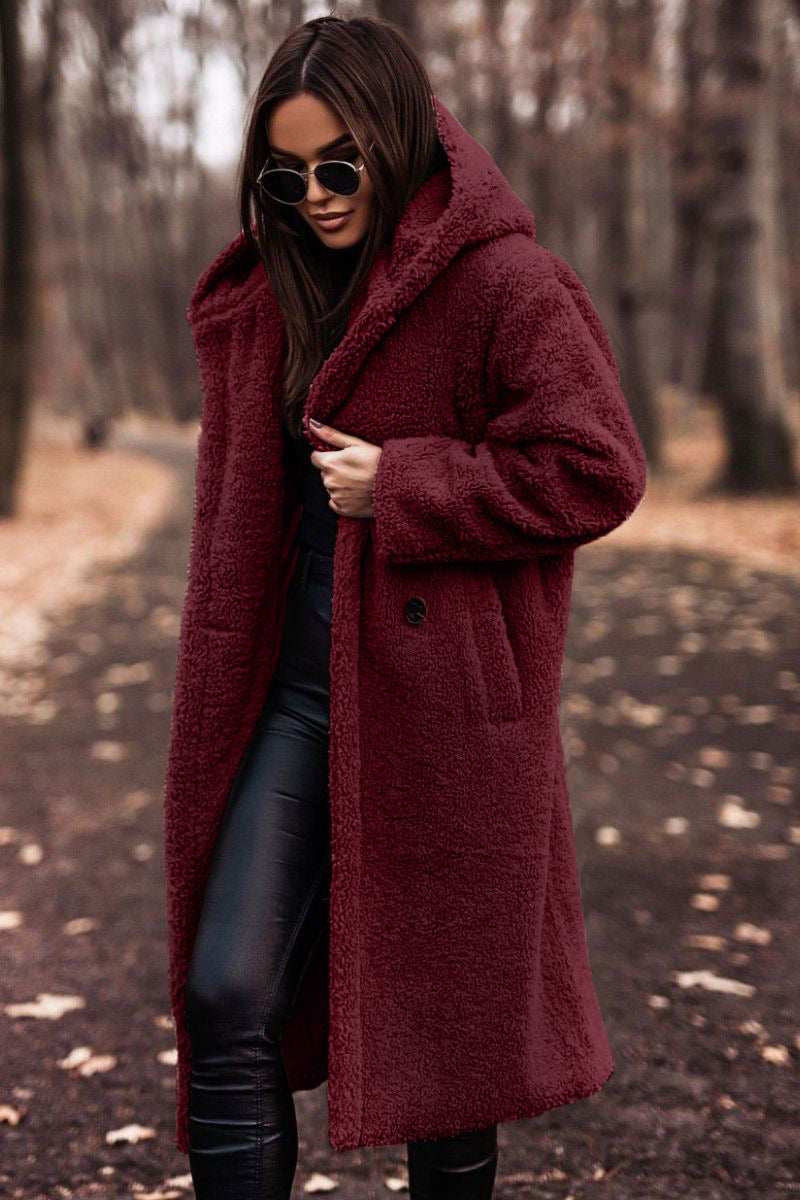 Lily | Long Teddy Coat with Hood