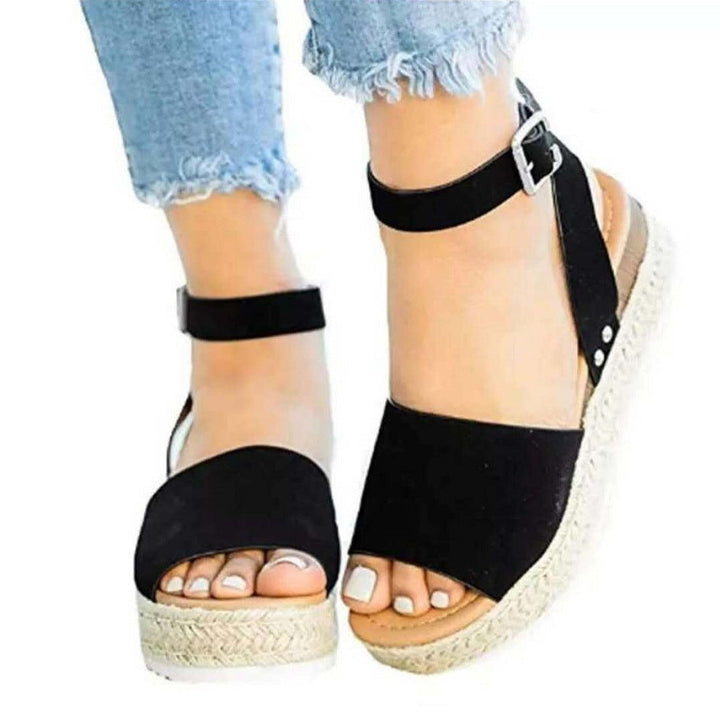 Jordan | Chic Jute Wedge Sandals for Women