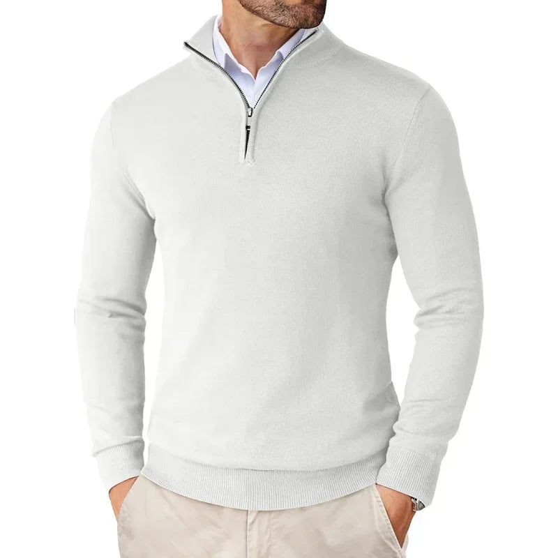 Edward | Men's Sweater with Zippered Collar | Soft Cotton Blend