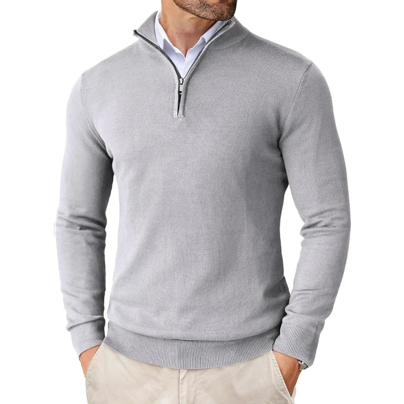 Edward | Men's Sweater with Zippered Collar | Soft Cotton Blend