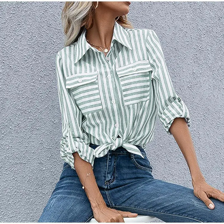 Jane | Elegant Striped Blouse for Everyday Style