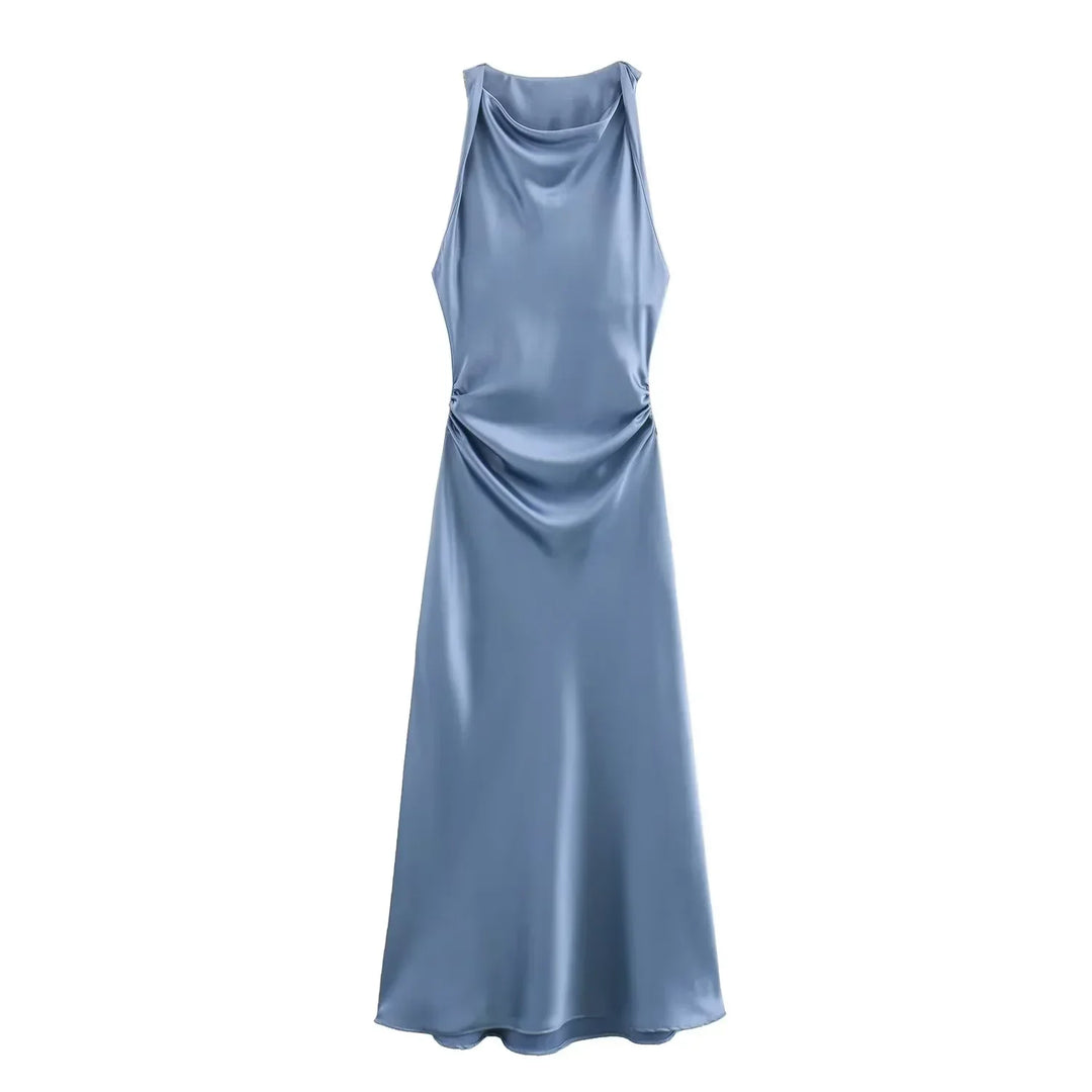 Maricar | Chic Satin Midi Dress for Her