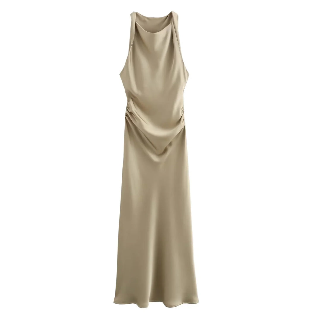 Maricar | Chic Satin Midi Dress for Her