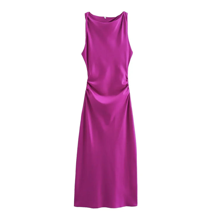 Maricar | Chic Satin Midi Dress for Her