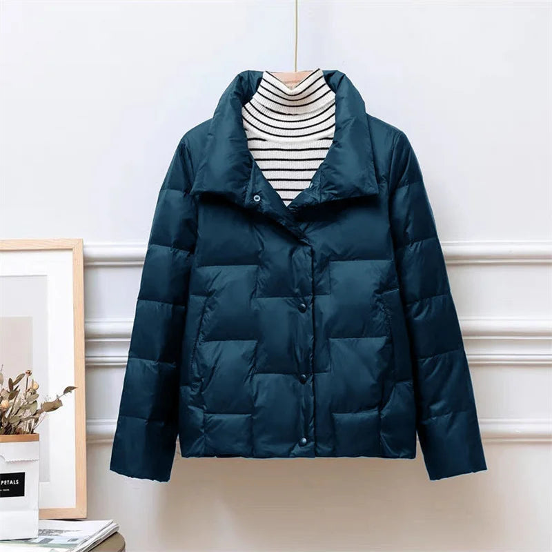 Women's Ultra-Light Down Jacket with Stand Collar