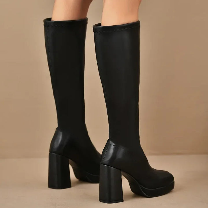 Luna | Winter Chic Overknee Boots with Chunky Heel