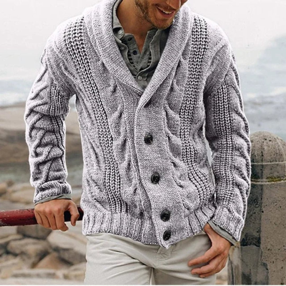 Chase | Men's Cardigan with Button Placket | Cozy Style