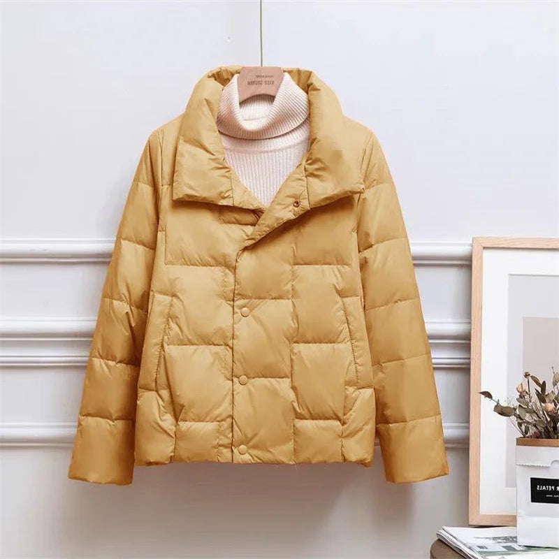 Women's Ultra-Light Down Jacket with Stand Collar