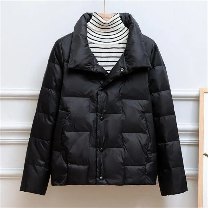 Women's Ultra-Light Down Jacket with Stand Collar