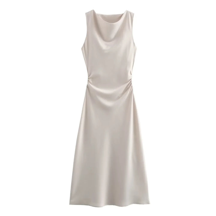 Maricar | Chic Satin Midi Dress for Her