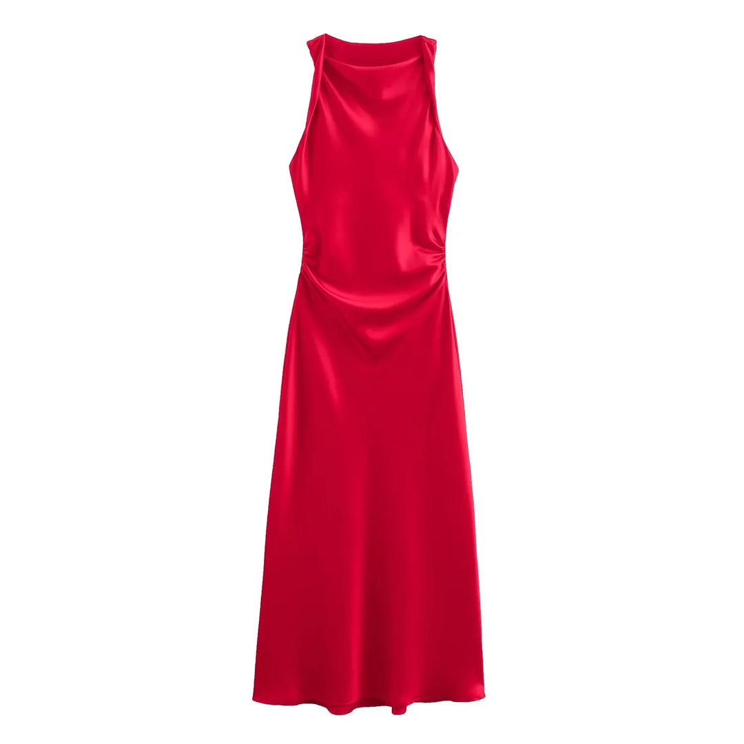 Maricar | Chic Satin Midi Dress for Her