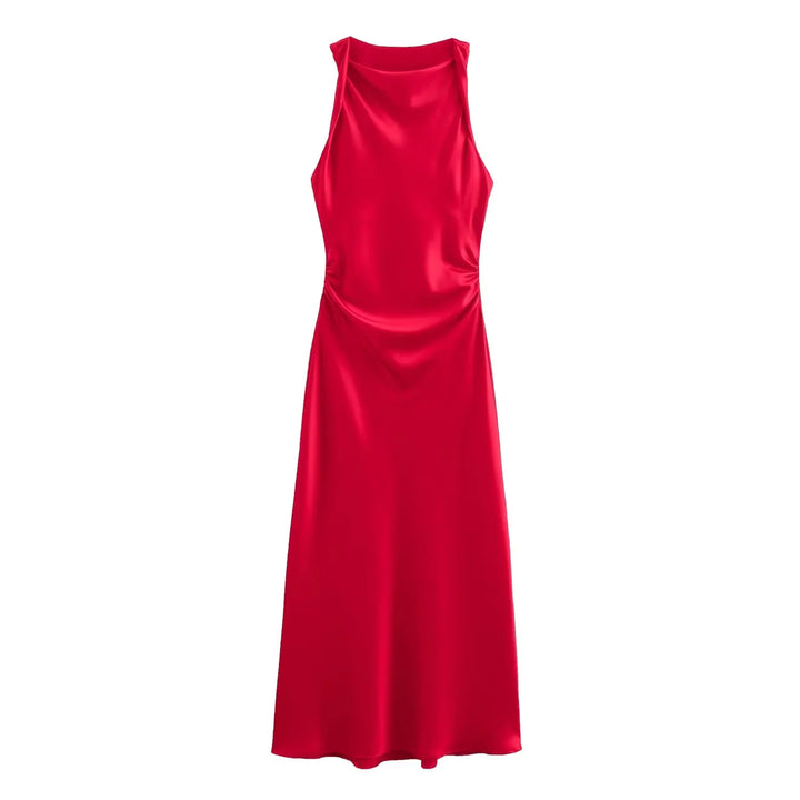 Maricar | Chic Satin Midi Dress for Her