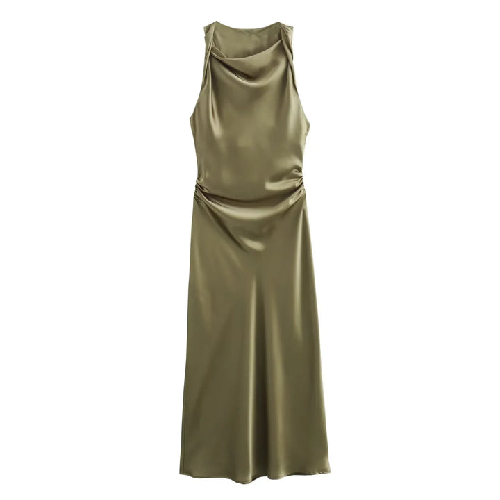 Maricar | Chic Satin Midi Dress for Her