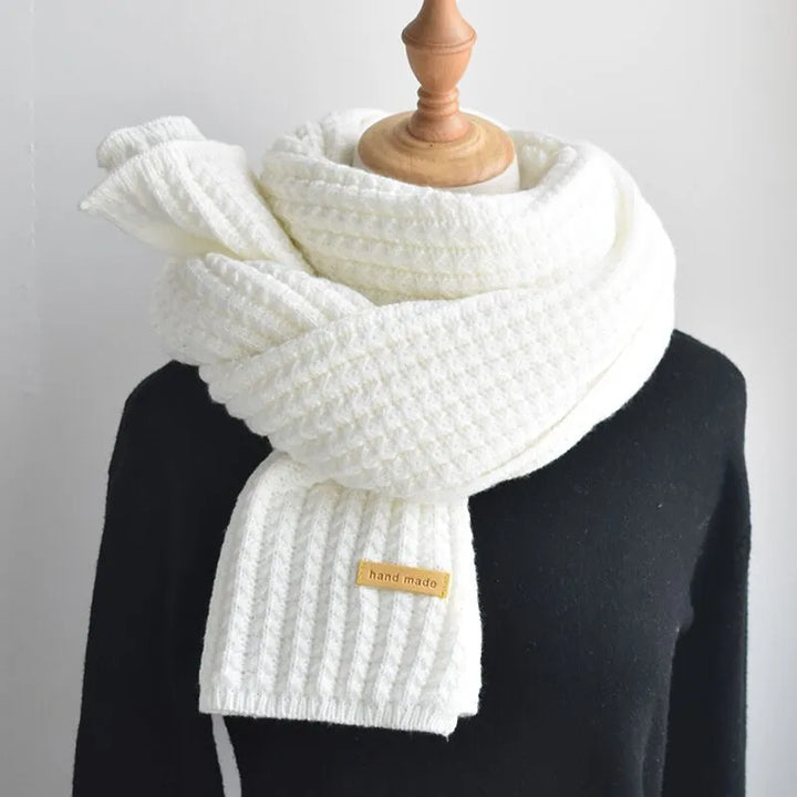Long Ribbed Knit Scarf for Women