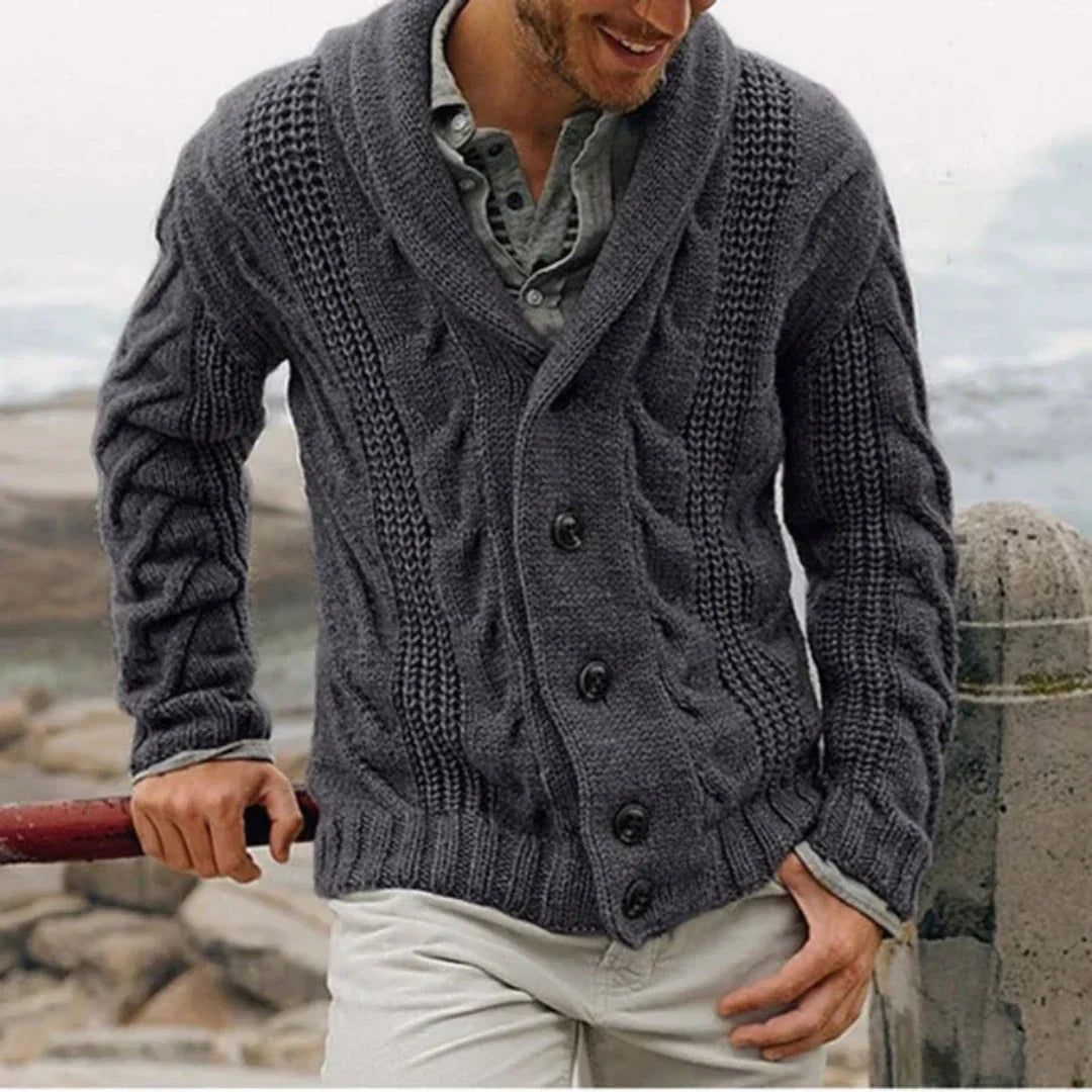 Chase | Men's Cardigan with Button Placket | Cozy Style