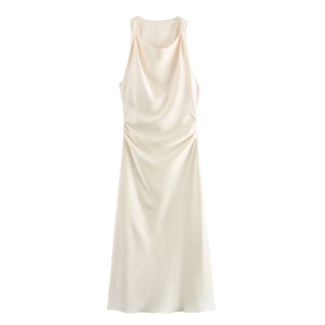 Maricar | Chic Satin Midi Dress for Her