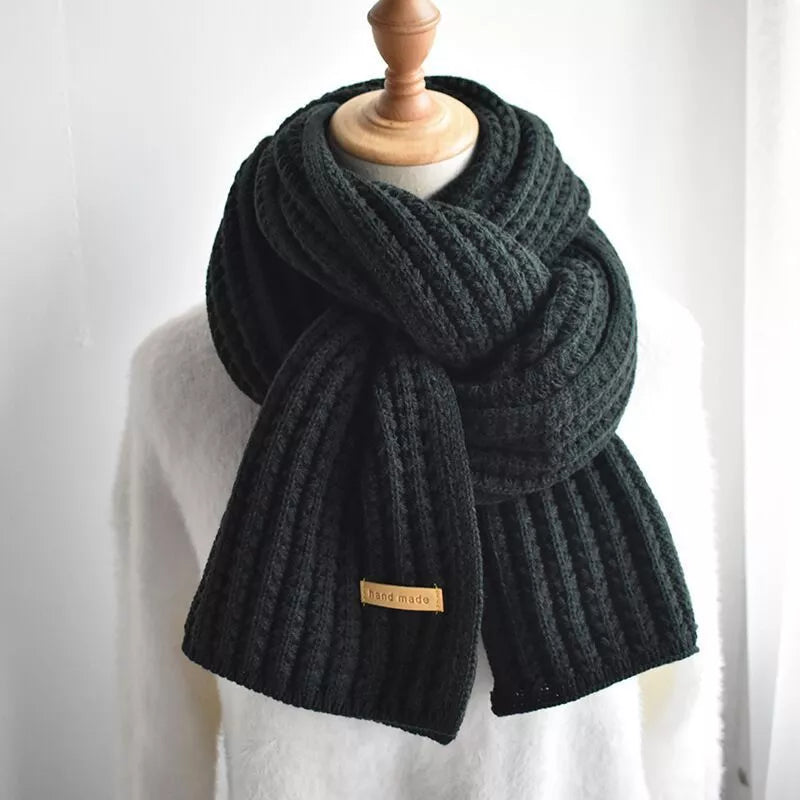 Long Ribbed Knit Scarf for Women