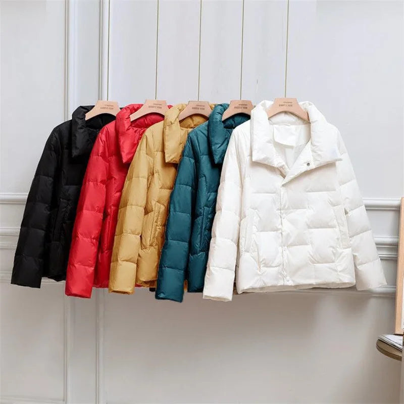 Women's Ultra-Light Down Jacket with Stand Collar