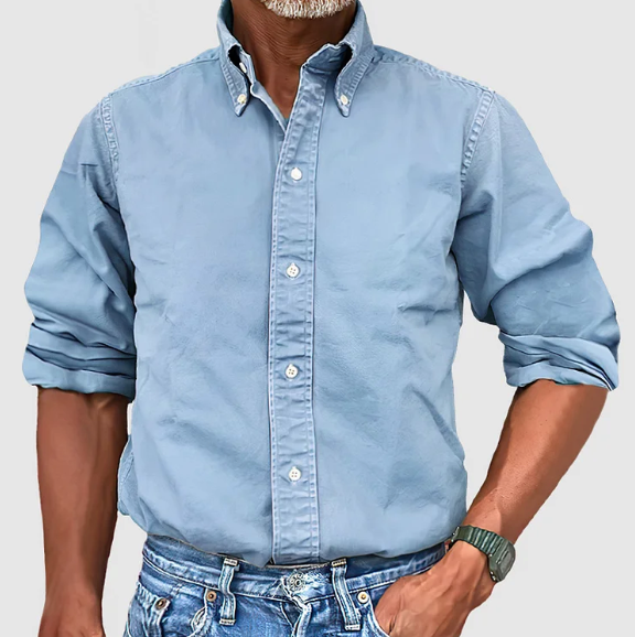 Men's Classic Oxford Shirt with Band Collar