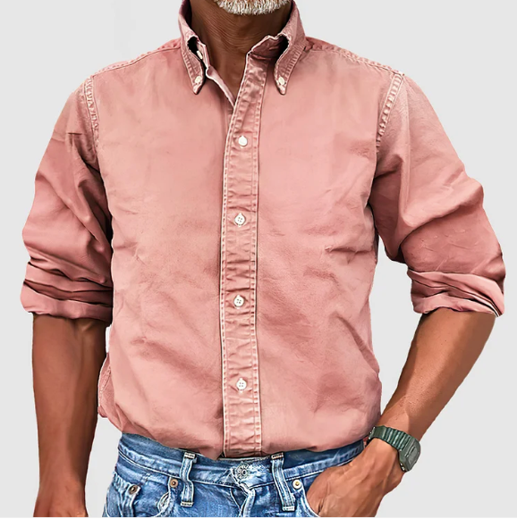 Men's Classic Oxford Shirt with Band Collar