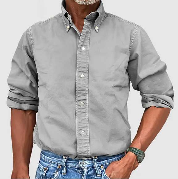 Men's Classic Oxford Shirt with Band Collar