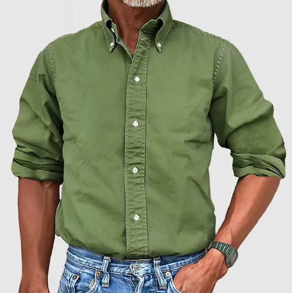 Men's Classic Oxford Shirt with Band Collar
