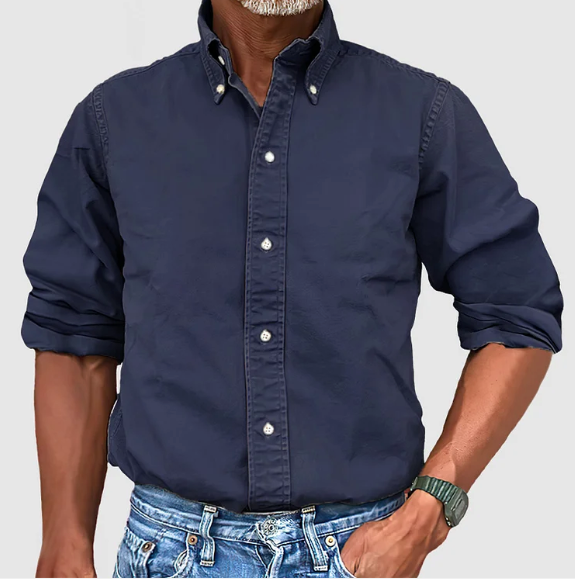 Men's Classic Oxford Shirt with Band Collar