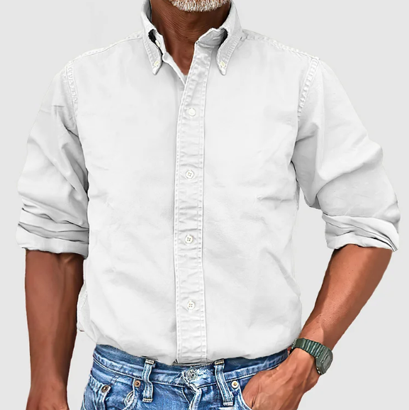 Men's Classic Oxford Shirt with Band Collar