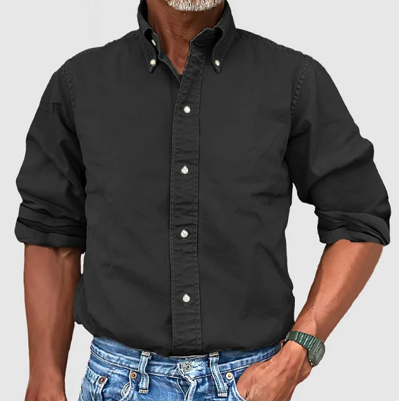 Men's Classic Oxford Shirt with Band Collar