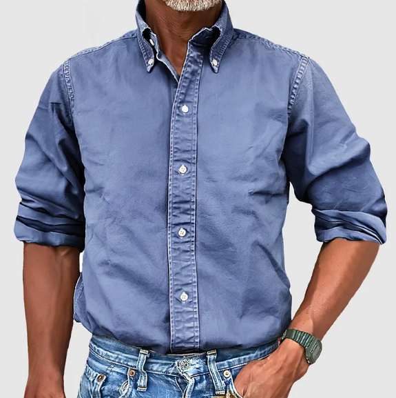 Men's Classic Oxford Shirt with Band Collar