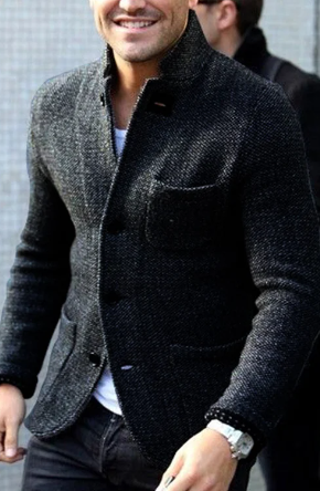 Connor | Men's Retro Gray Cardigan | Classic Style
