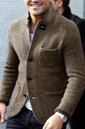 Connor | Men's Retro Gray Cardigan | Classic Style