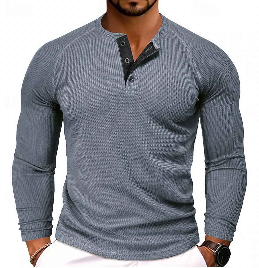 Liam | Long-Sleeve Henley Shirt