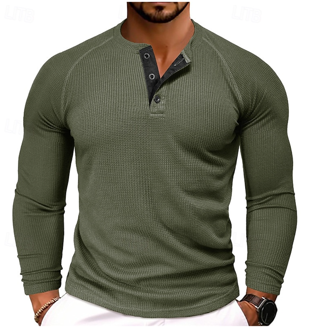 Liam | Long-Sleeve Henley Shirt