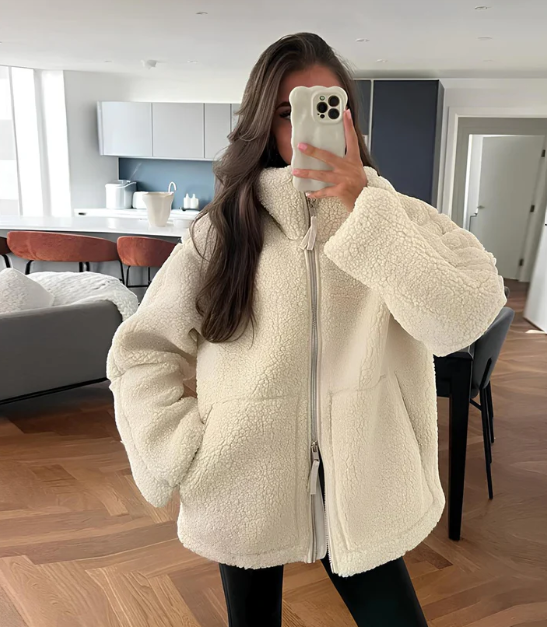 Tess | Cozy Women's Teddy Jacket with Zipper