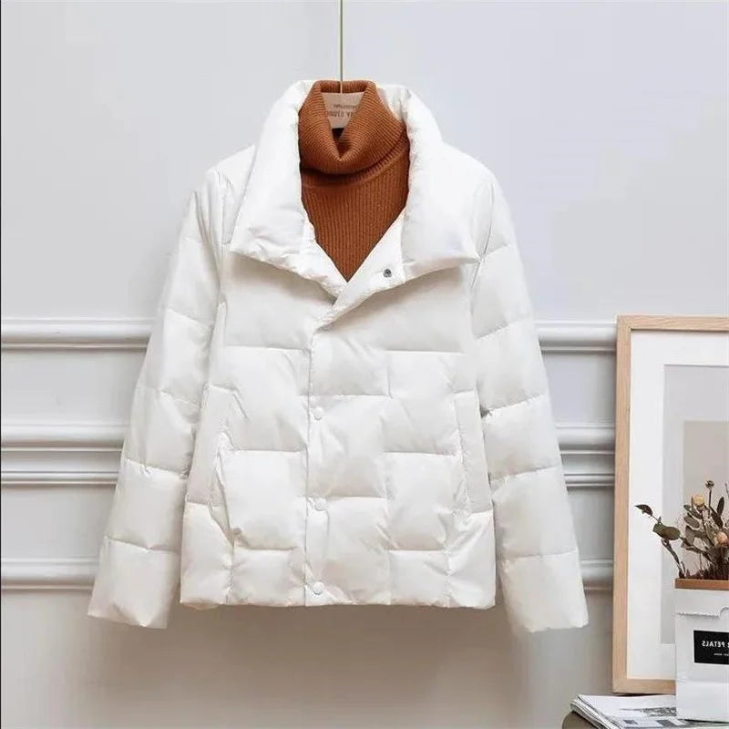 Women's Ultra-Light Down Jacket with Stand Collar