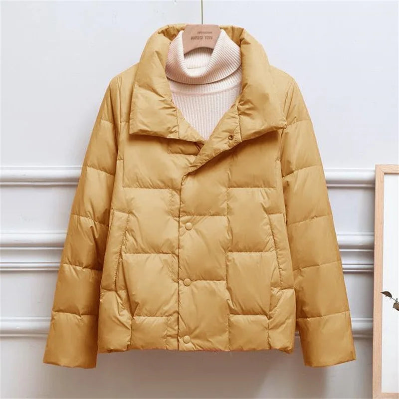 Women's Ultra-Light Down Jacket with Stand Collar