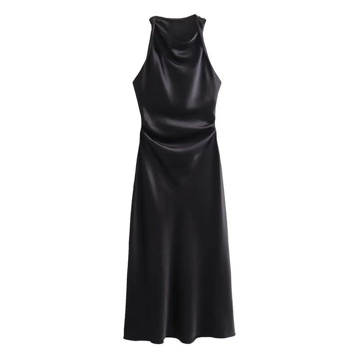 Maricar | Chic Satin Midi Dress for Her