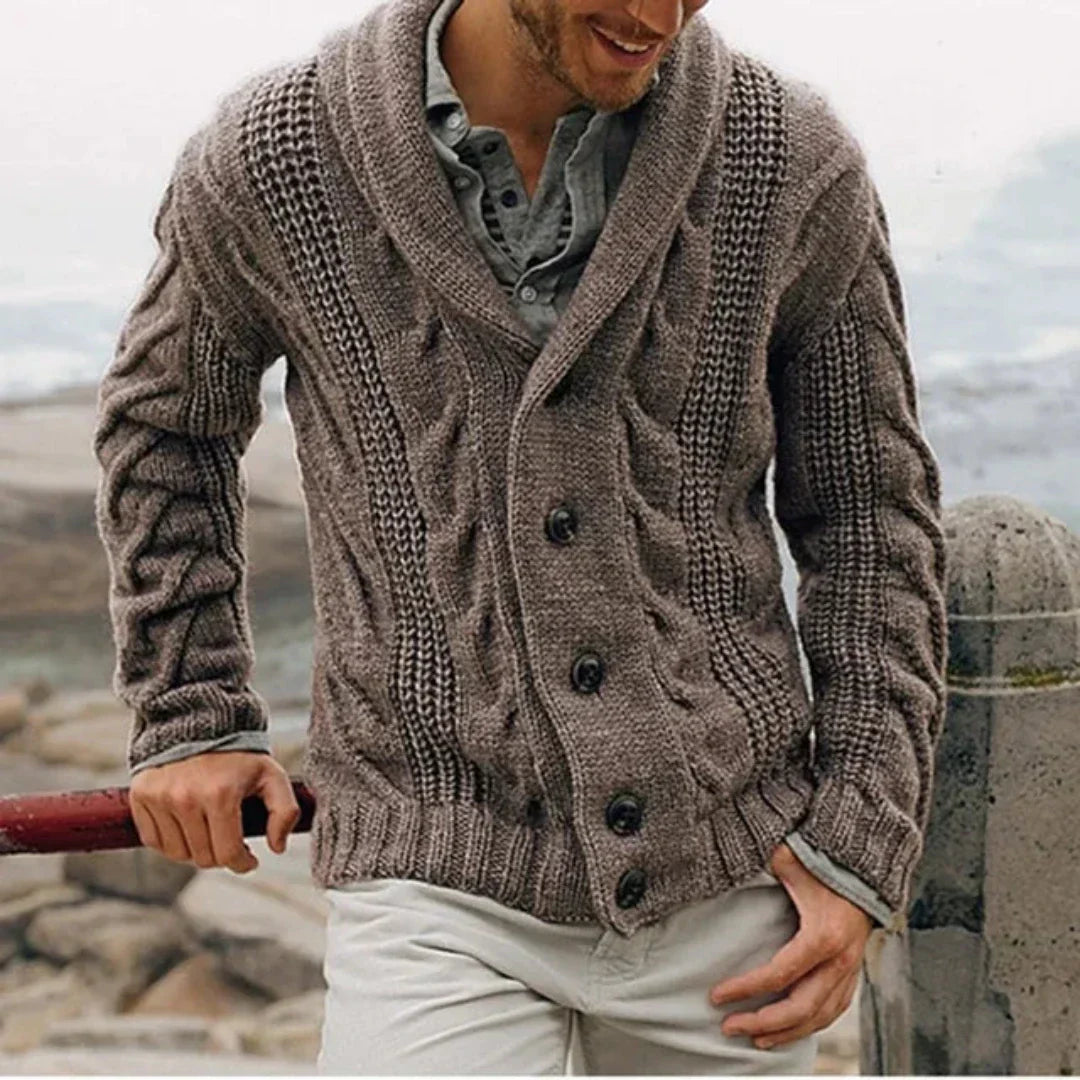 Chase | Men's Cardigan with Button Placket | Cozy Style